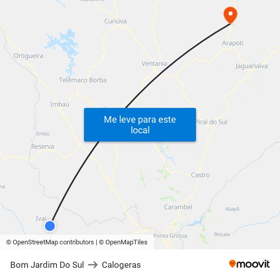 Bom Jardim Do Sul to Calogeras map