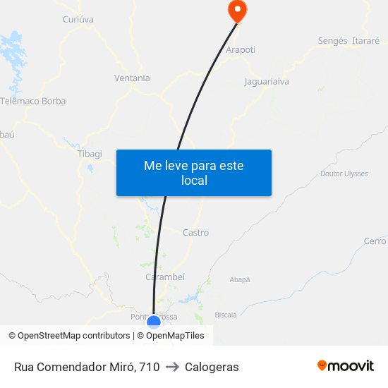 Rua Comendador Miró, 710 to Calogeras map