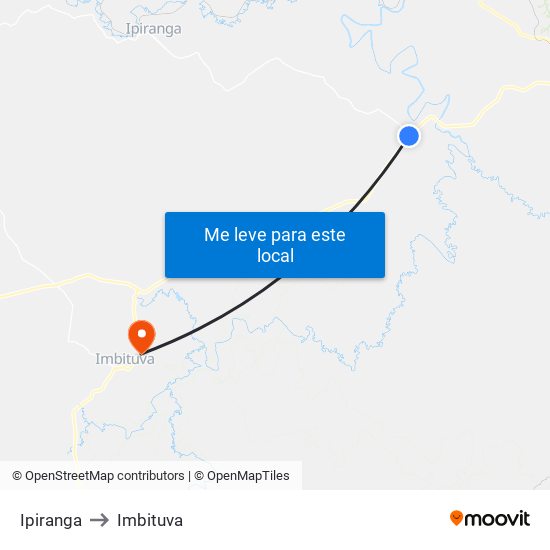 Ipiranga to Imbituva map