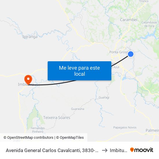 Avenida General Carlos Cavalcanti, 3830-3992 to Imbituva map