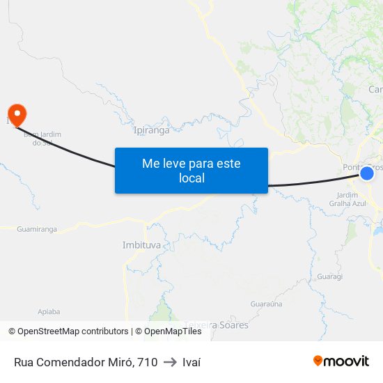 Rua Comendador Miró, 710 to Ivaí map