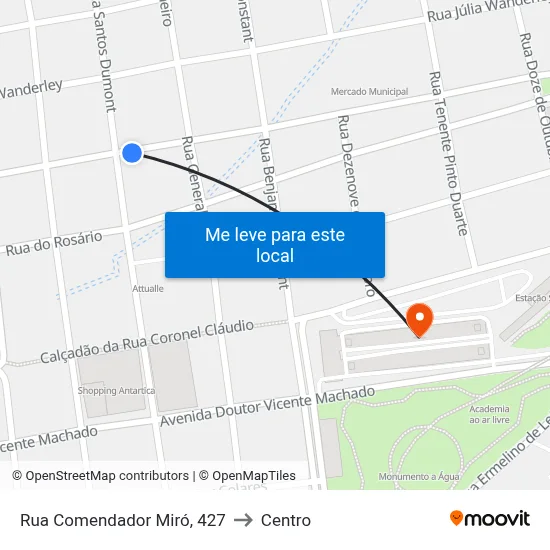 Rua Comendador Miró, 427 to Centro map