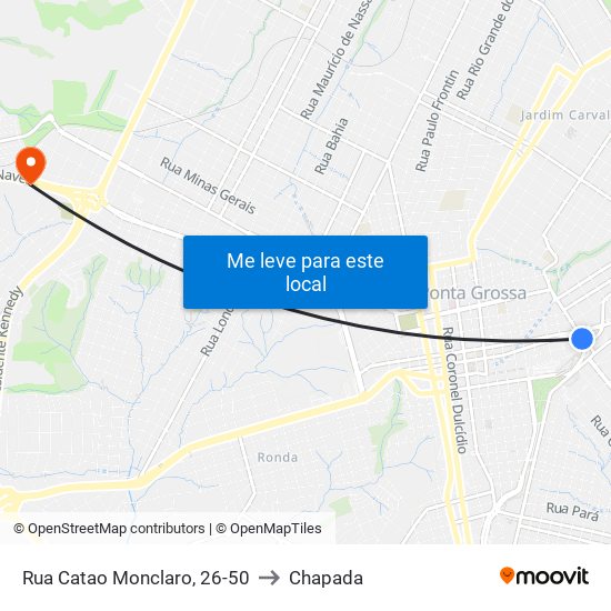 Rua Catao Monclaro, 26-50 to Chapada map