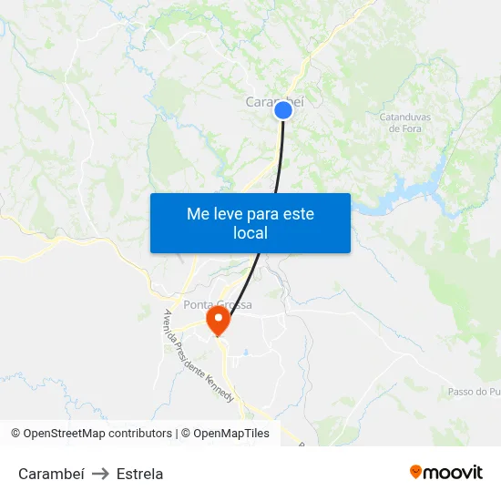 Carambeí to Estrela map
