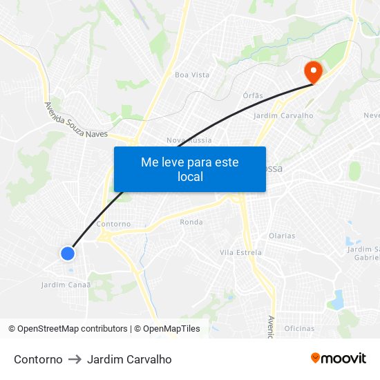 Contorno to Jardim Carvalho map