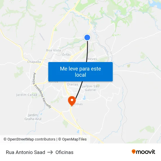 Rua Antonio Saad to Oficinas map