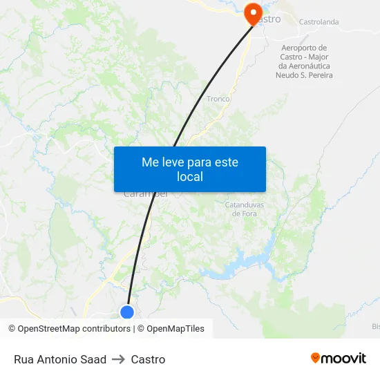 Rua Antonio Saad to Castro map