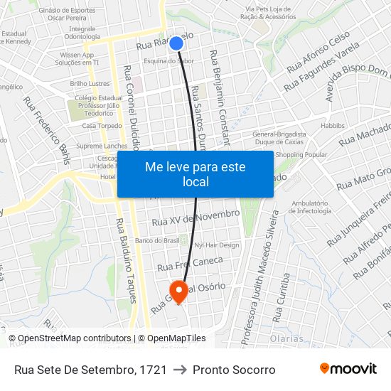 Rua Sete De Setembro, 1721 to Pronto Socorro map