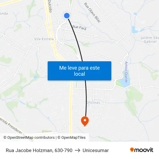 Rua Jacobe Holzman, 630-790 to Unicesumar map