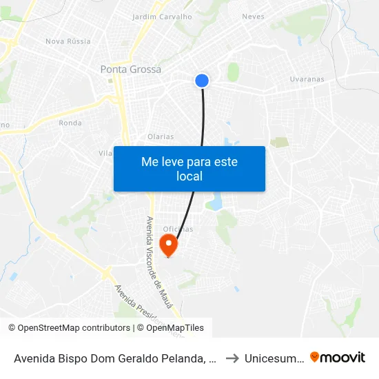Avenida Bispo Dom Geraldo Pelanda, 617 to Unicesumar map