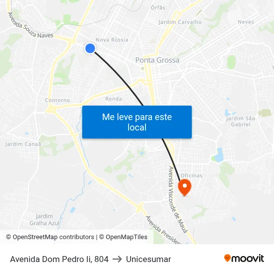 Avenida Dom Pedro Ii, 804 to Unicesumar map