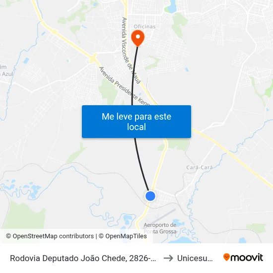 Rodovia Deputado João Chede, 2826-2974 to Unicesumar map