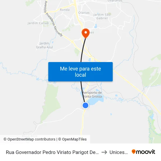 Rua Governador Pedro Viriato Parigot De Souza, 562-658 to Unicesumar map