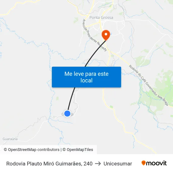 Rodovia Plauto Miró Guimarães, 240 to Unicesumar map