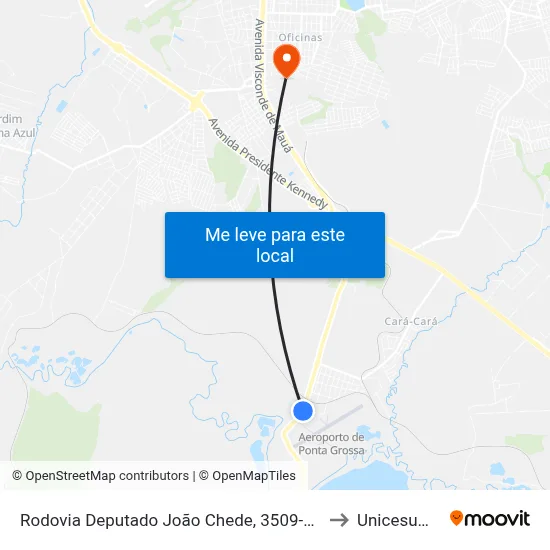 Rodovia Deputado João Chede, 3509-3555 to Unicesumar map