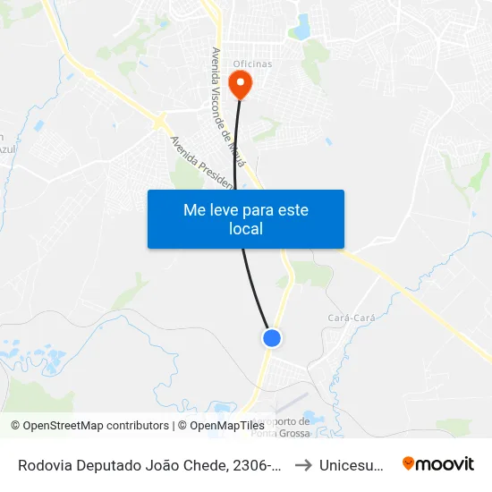 Rodovia Deputado João Chede, 2306-2350 to Unicesumar map