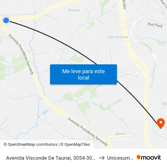Avenida Visconde De Taunai, 3054-3056 to Unicesumar map