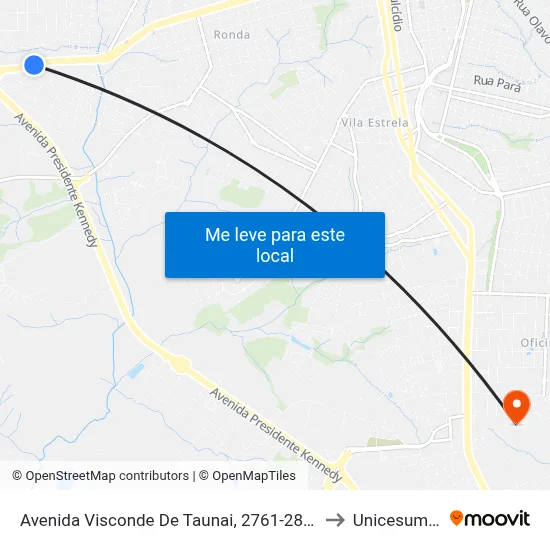 Avenida Visconde De Taunai, 2761-2827 to Unicesumar map