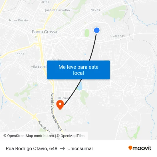 Rua Rodrigo Otávio, 648 to Unicesumar map