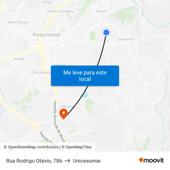 Rua Rodrigo Otávio, 786 to Unicesumar map