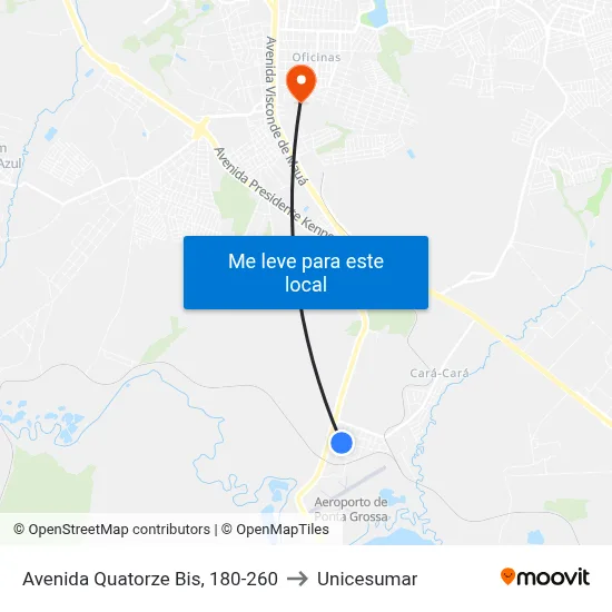 Avenida Quatorze Bis, 180-260 to Unicesumar map