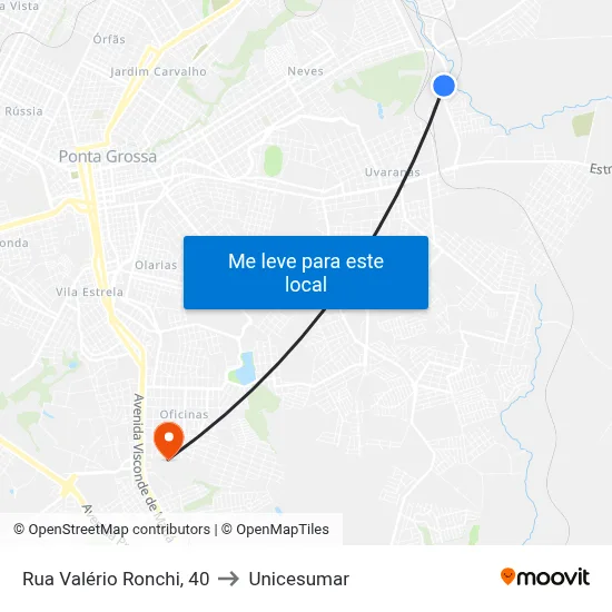 Rua Valério Ronchi, 40 to Unicesumar map