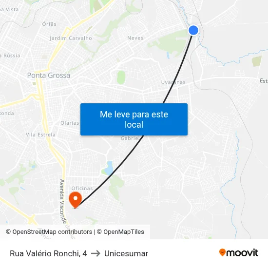 Rua Valério Ronchi, 4 to Unicesumar map