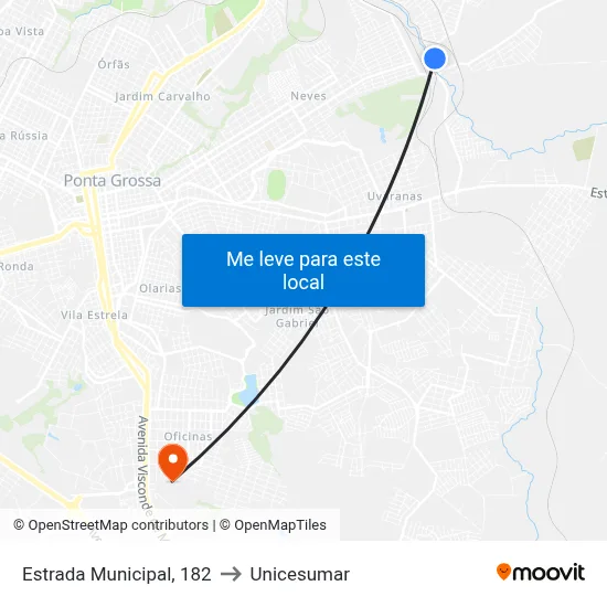 Estrada Municipal, 182 to Unicesumar map
