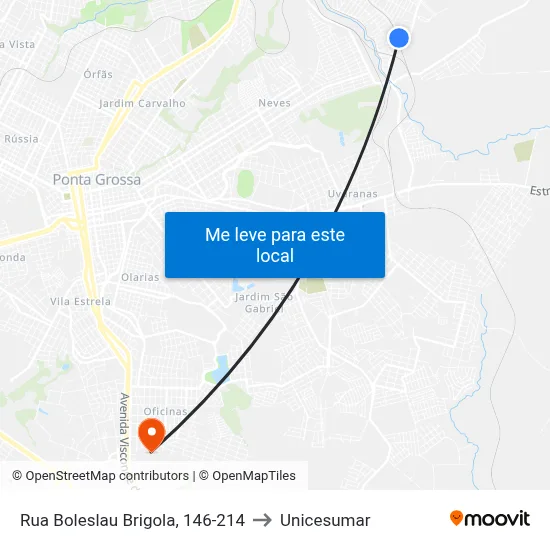 Rua Boleslau Brigola, 146-214 to Unicesumar map