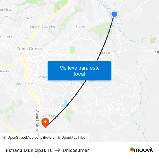 Estrada Municipal, 10 to Unicesumar map