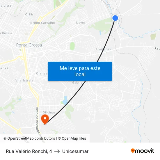 Rua Valério Ronchi, 4 to Unicesumar map