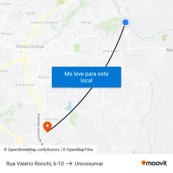 Rua Valério Ronchi, 6-10 to Unicesumar map