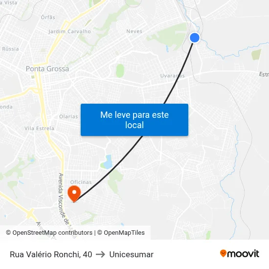 Rua Valério Ronchi, 40 to Unicesumar map