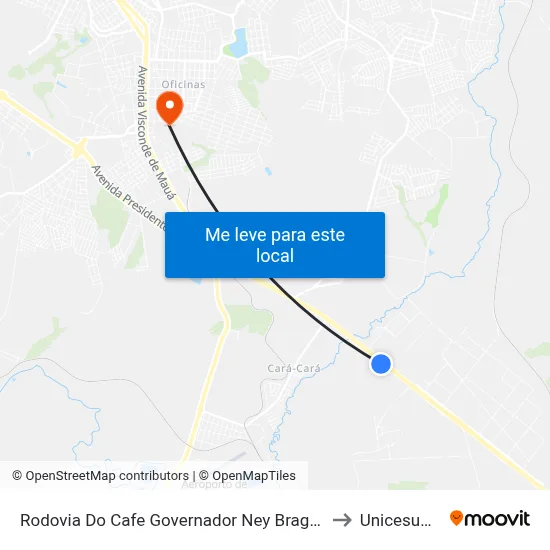 Rodovia Do Cafe Governador Ney Braga, 230 to Unicesumar map