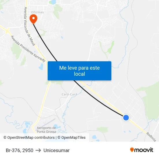 Br-376, 2950 to Unicesumar map