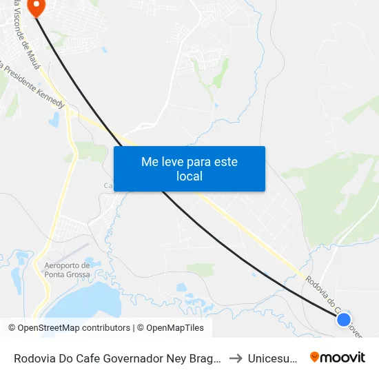Rodovia Do Cafe Governador Ney Braga, 227 to Unicesumar map
