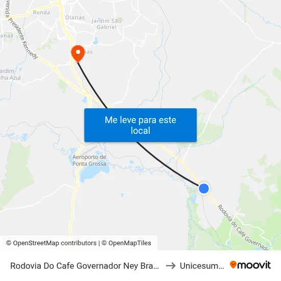 Rodovia Do Cafe Governador Ney Braga to Unicesumar map