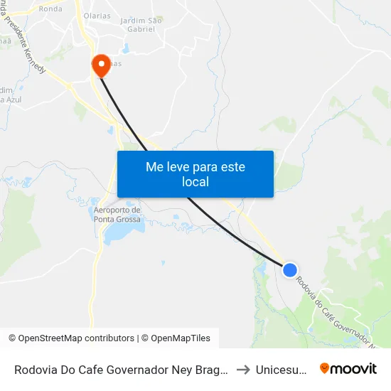 Rodovia Do Cafe Governador Ney Braga, 324 to Unicesumar map