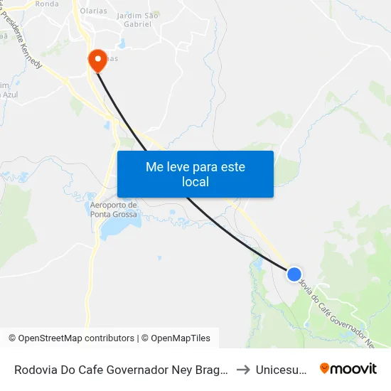 Rodovia Do Cafe Governador Ney Braga, 660 to Unicesumar map