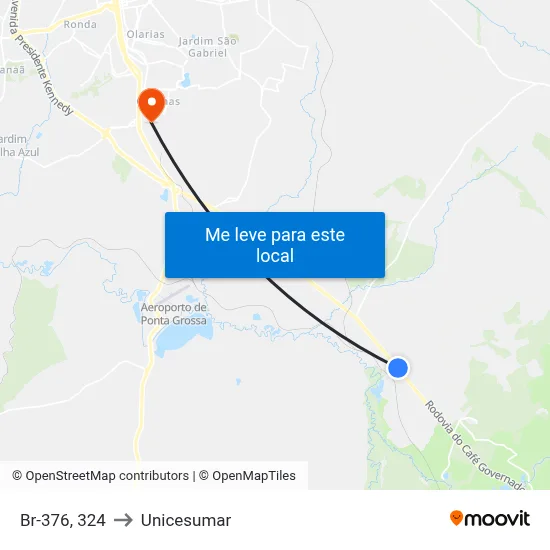 Br-376, 324 to Unicesumar map