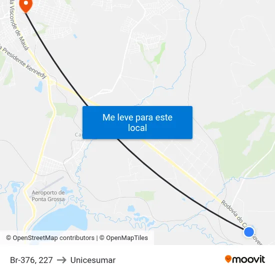 Br-376, 227 to Unicesumar map