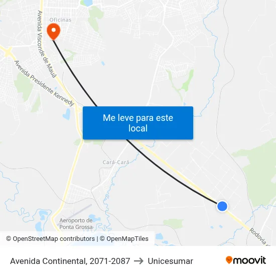 Avenida Continental, 2071-2087 to Unicesumar map