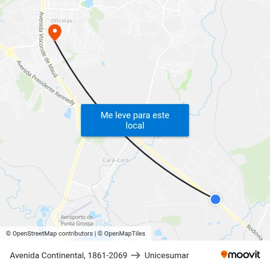 Avenida Continental, 1861-2069 to Unicesumar map