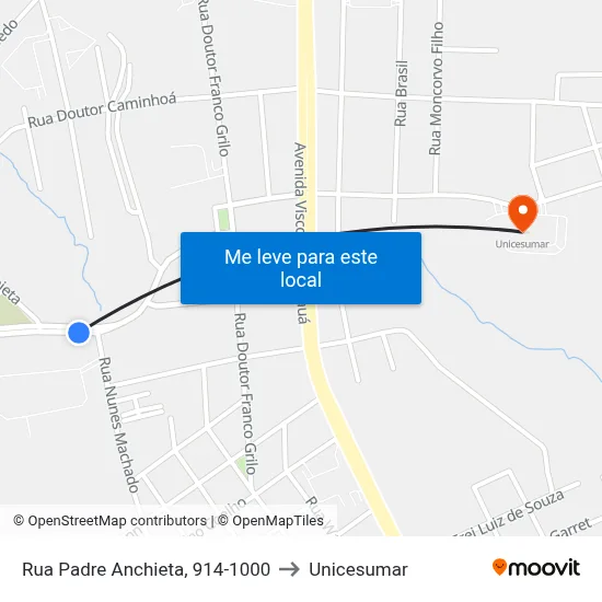 Rua Padre Anchieta, 914-1000 to Unicesumar map