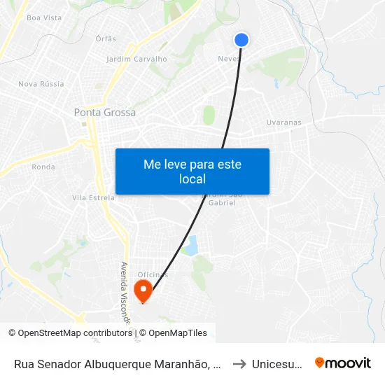 Rua Senador Albuquerque Maranhão, 49-187 to Unicesumar map