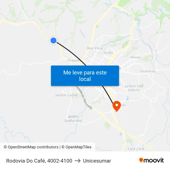 Rodovia Do Café, 4002-4100 to Unicesumar map