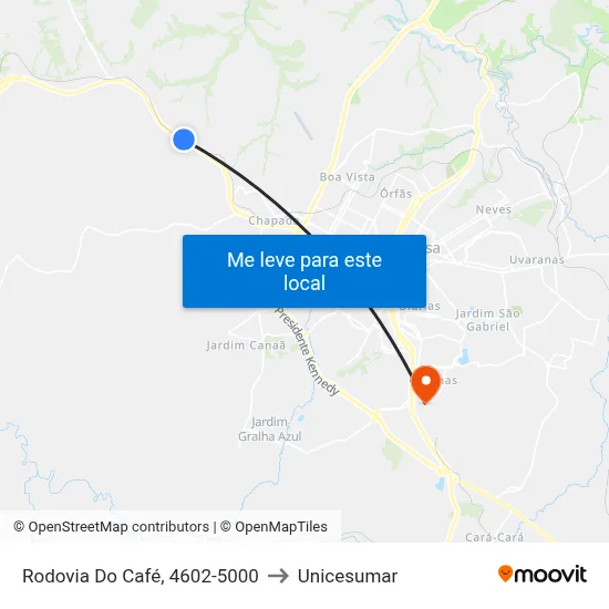 Rodovia Do Café, 4602-5000 to Unicesumar map