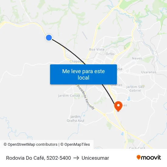 Rodovia Do Café, 5202-5400 to Unicesumar map