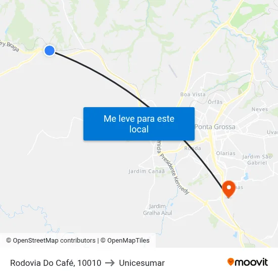 Rodovia Do Café, 10010 to Unicesumar map