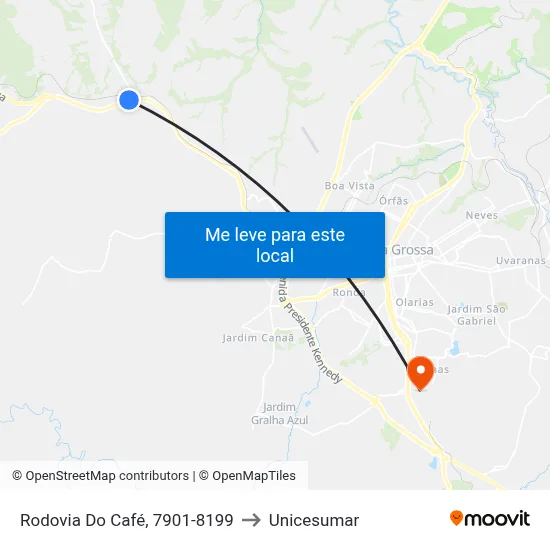 Rodovia Do Café, 7901-8199 to Unicesumar map